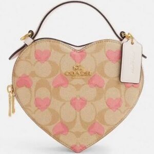Coach Heart Crossbody In Signature Canvas With Heart Print CP021